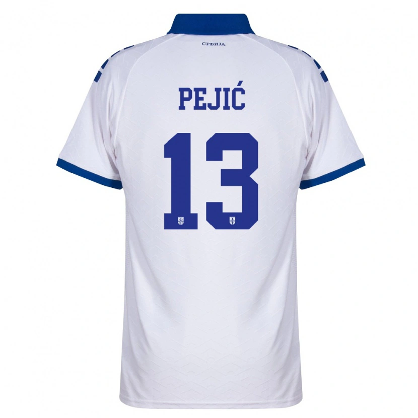 Danxen Hombre Camiseta Serbia Danilo Pejić #13 Marino Blanco Rojo 2ª Equipación 26-28 La Camisa
