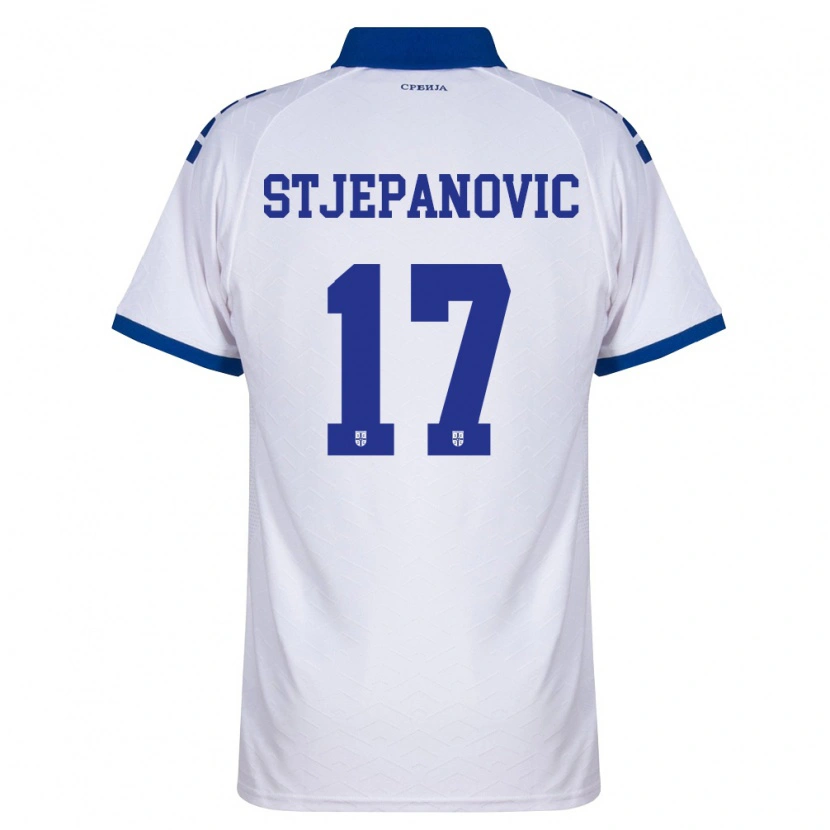 Danxen Hombre Camiseta Serbia Mateja Stjepanović #17 Marino Blanco Rojo 2ª Equipación 26-28 La Camisa
