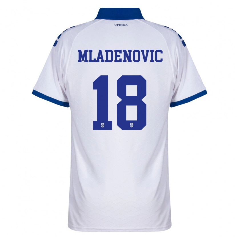 Danxen Hombre Camiseta Serbia Stefan Mladenovic #18 Marino Blanco Rojo 2ª Equipación 26-28 La Camisa