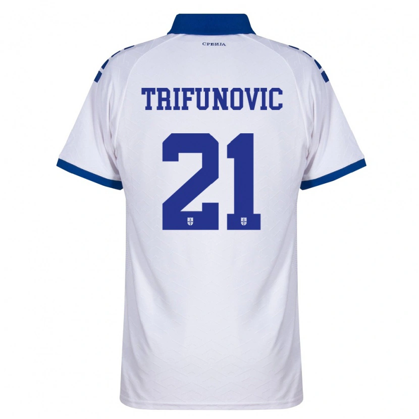 Danxen Hombre Camiseta Serbia Nemanja Trifunovic #21 Marino Blanco Rojo 2ª Equipación 26-28 La Camisa