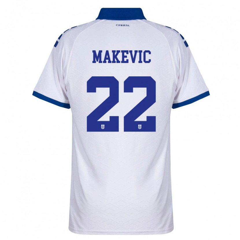 Danxen Hombre Camiseta Serbia Dusan Makevic #22 Marino Blanco Rojo 2ª Equipación 26-28 La Camisa