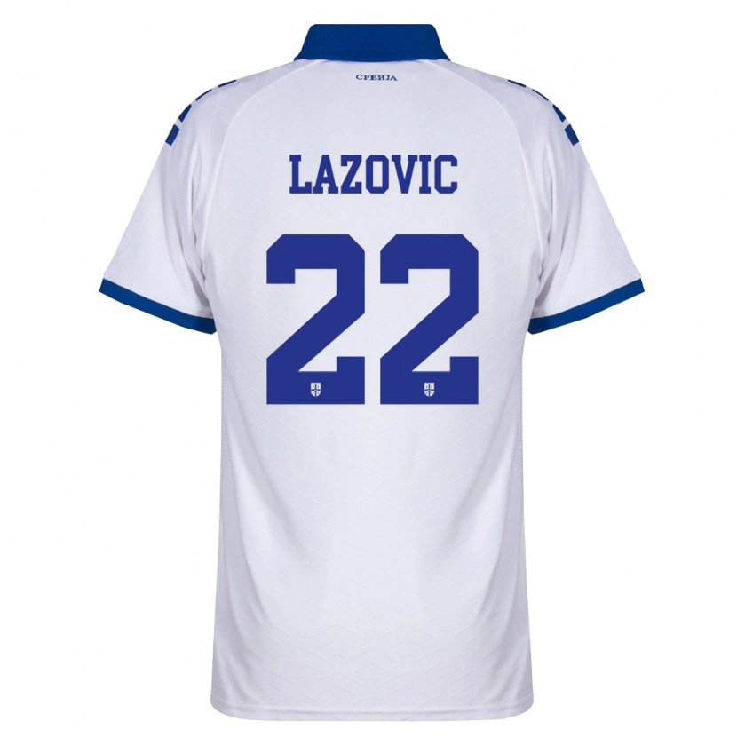 Danxen Hombre Camiseta Serbia Darko Lazovic #22 Marino Blanco Rojo 2ª Equipación 26-28 La Camisa