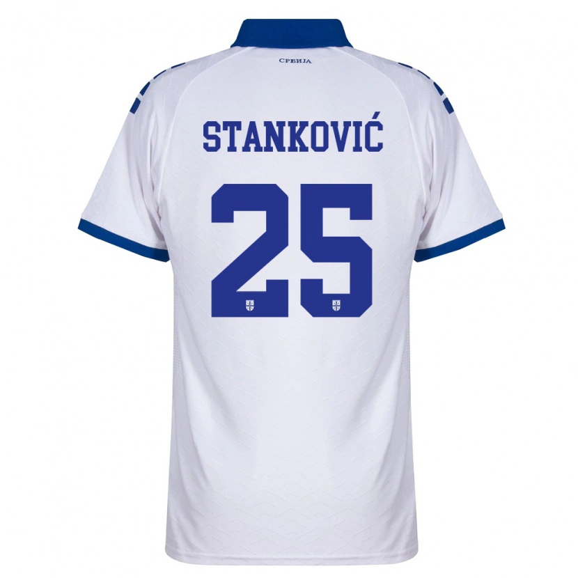 Danxen Hombre Camiseta Serbia Aleksandar Stanković #25 Marino Blanco Rojo 2ª Equipación 26-28 La Camisa