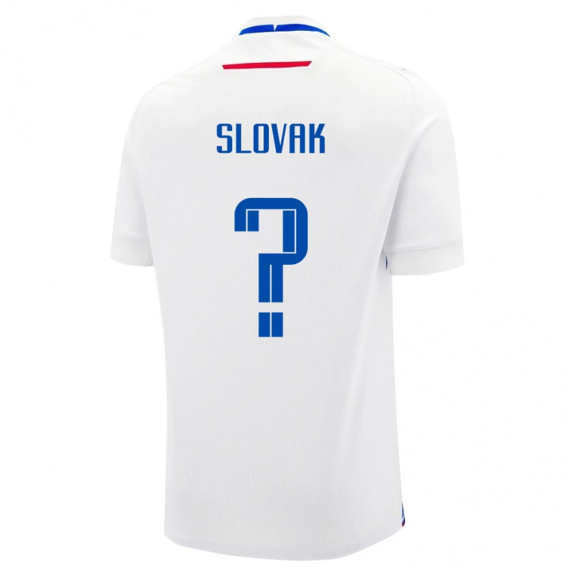Danxen Hombre Camiseta Eslovaquia Filip Slovak #0 Blanco Azul 2ª Equipación 26-28 La Camisa