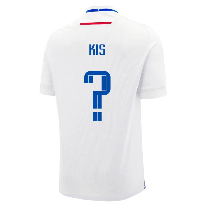 Danxen Hombre Camiseta Eslovaquia Alex Kis #0 Blanco Azul 2ª Equipación 26-28 La Camisa