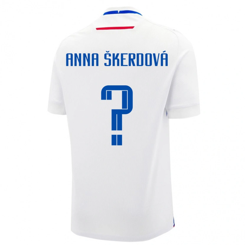 Danxen Hombre Camiseta Eslovaquia Sofia Anna Škerdová #0 Blanco Azul 2ª Equipación 26-28 La Camisa