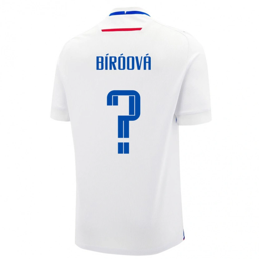 Danxen Hombre Camiseta Eslovaquia Alexandra Bíróová #0 Blanco Azul 2ª Equipación 26-28 La Camisa
