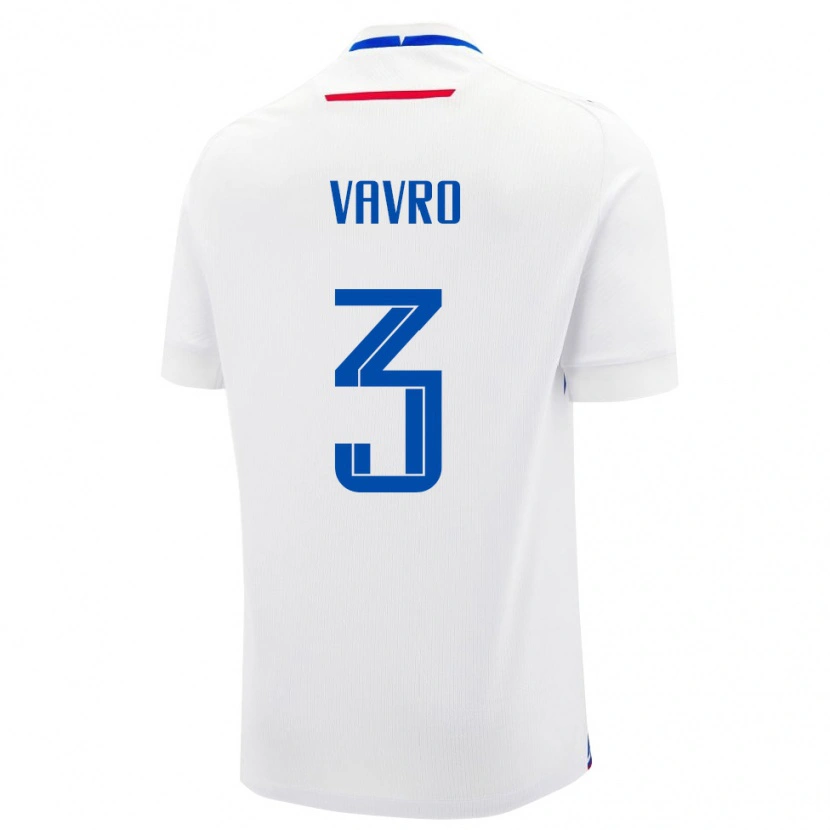 Danxen Hombre Camiseta Eslovaquia Denis Vavro #3 Blanco Azul 2ª Equipación 26-28 La Camisa