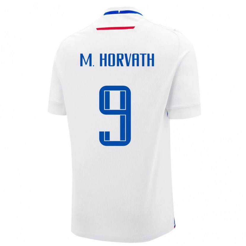 Danxen Hombre Camiseta Eslovaquia Mark Alexander Horvath #9 Blanco Azul 2ª Equipación 26-28 La Camisa