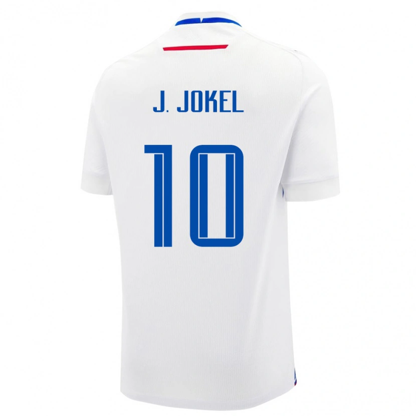 Danxen Hombre Camiseta Eslovaquia Jakub Jordan Jokel #10 Blanco Azul 2ª Equipación 26-28 La Camisa