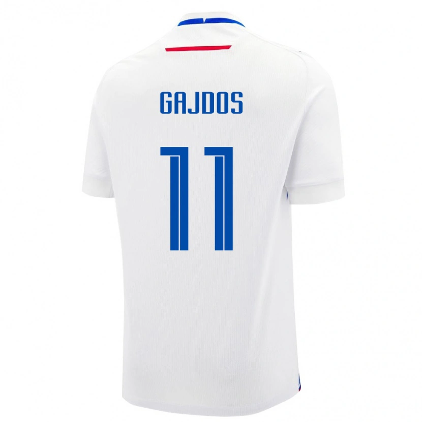 Danxen Hombre Camiseta Eslovaquia Matej Gajdos #11 Blanco Azul 2ª Equipación 26-28 La Camisa