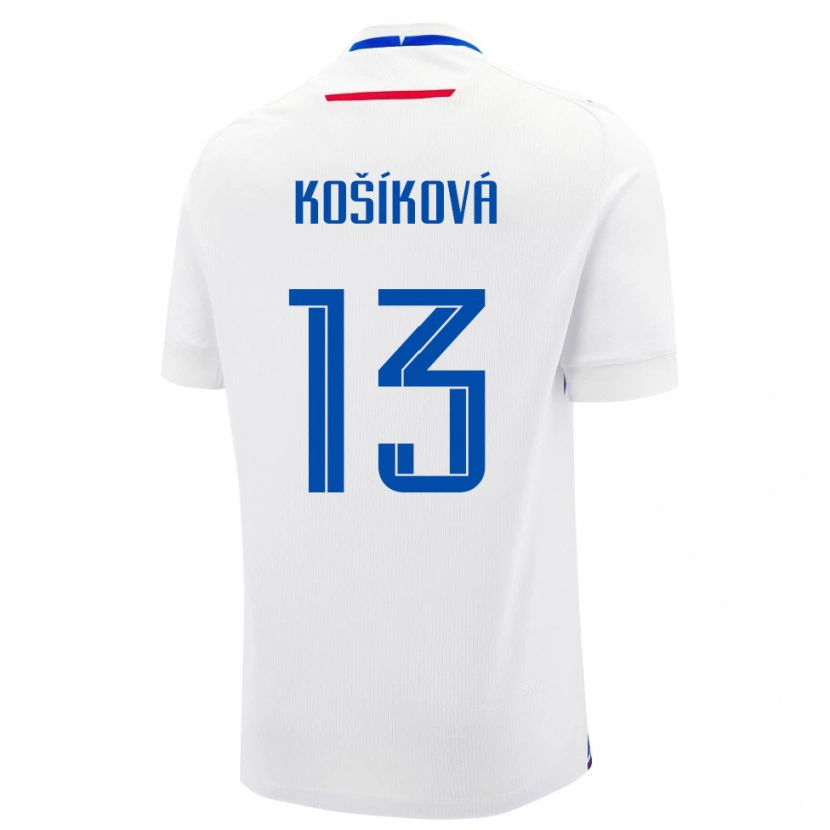 Danxen Hombre Camiseta Eslovaquia Kristína Košíková #13 Blanco Azul 2ª Equipación 26-28 La Camisa