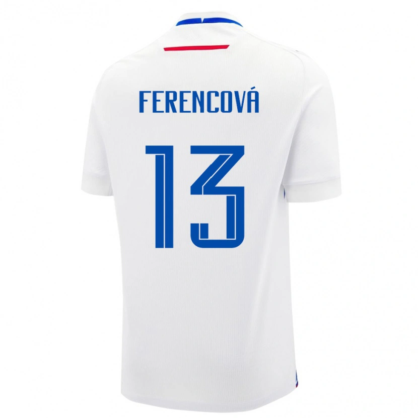 Danxen Hombre Camiseta Eslovaquia Michaela Ferencová #13 Blanco Azul 2ª Equipación 26-28 La Camisa
