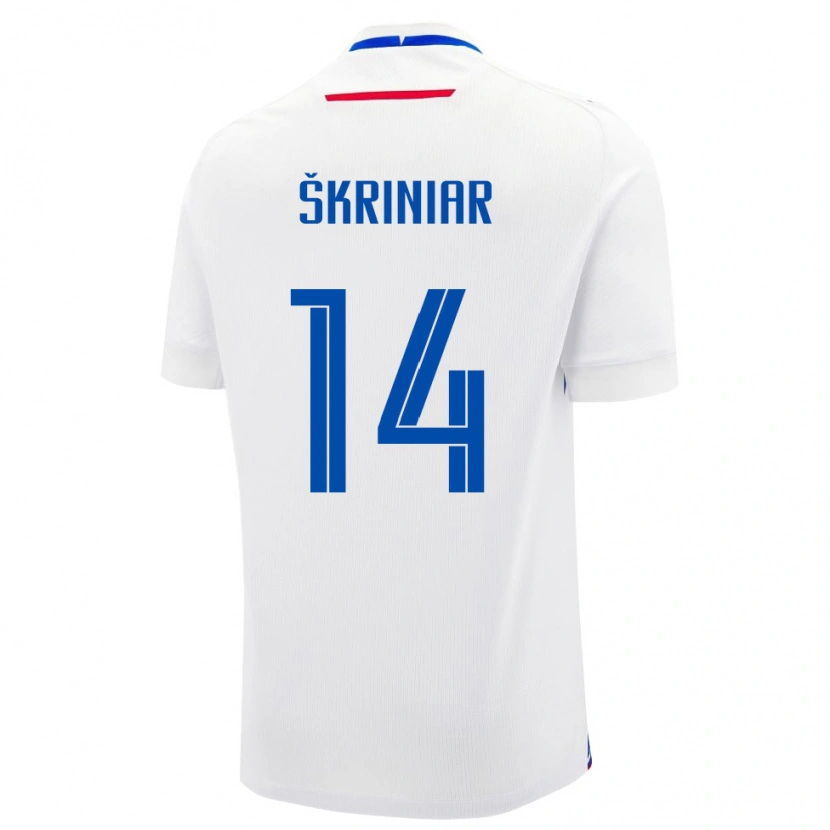 Danxen Hombre Camiseta Eslovaquia Milan Škriniar #14 Blanco Azul 2ª Equipación 26-28 La Camisa