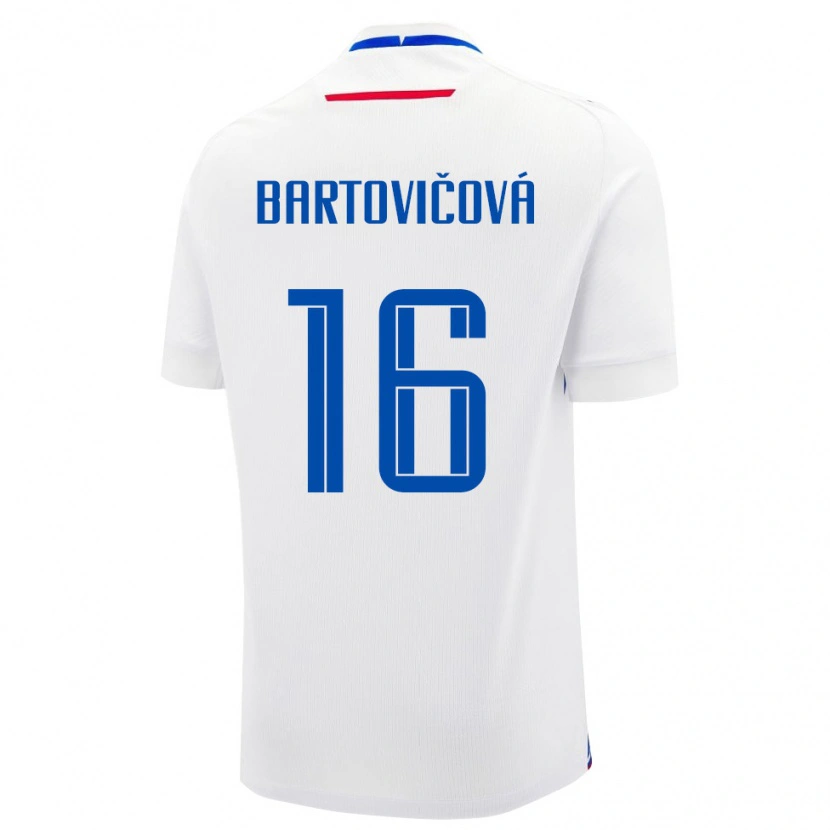 Danxen Hombre Camiseta Eslovaquia Diana Bartovičová #16 Blanco Azul 2ª Equipación 26-28 La Camisa
