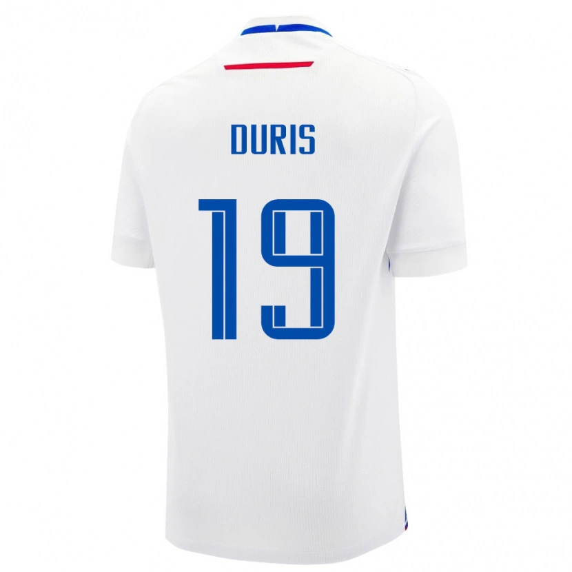 Danxen Hombre Camiseta Eslovaquia Jakub Duris #19 Blanco Azul 2ª Equipación 26-28 La Camisa