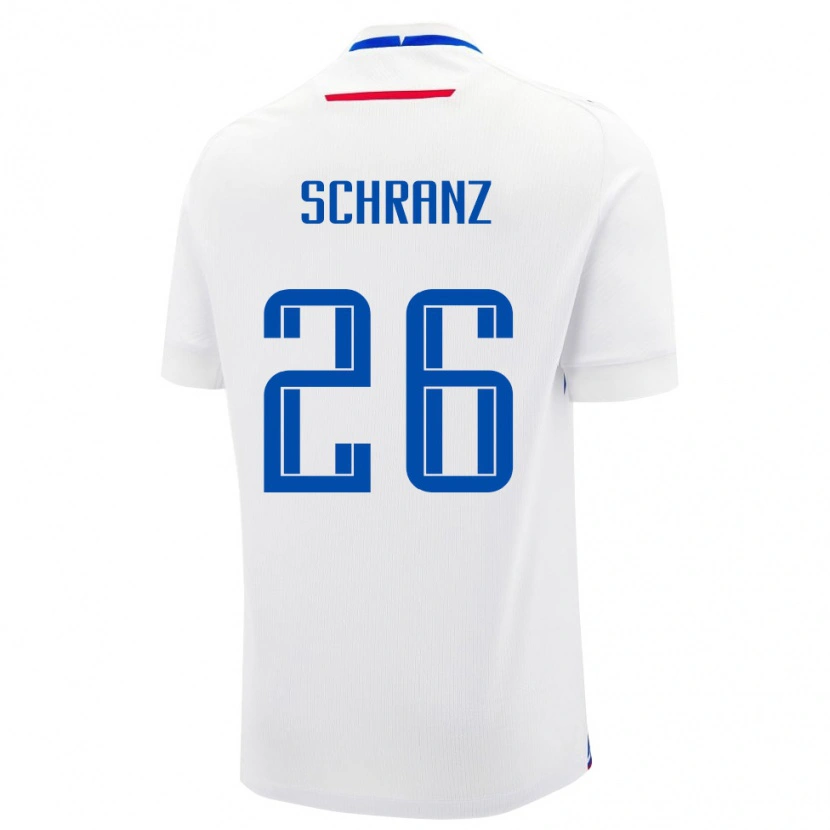 Danxen Hombre Camiseta Eslovaquia Ivan Schranz #26 Blanco Azul 2ª Equipación 26-28 La Camisa