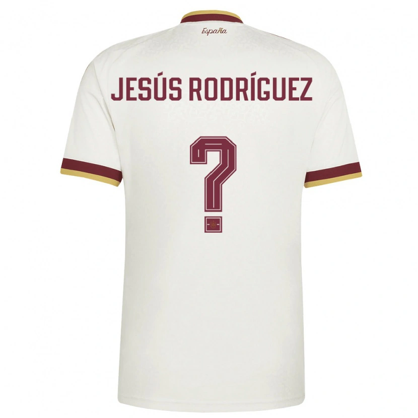 Danxen Hombre Camiseta España Jesús Rodríguez #0 Marfil Borgoña 2ª Equipación 26-28 La Camisa