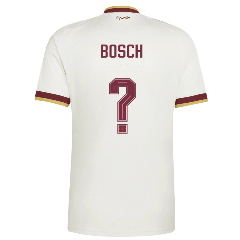 Danxen Hombre Camiseta España Owen Bosch #0 Marfil Borgoña 2ª Equipación 26-28 La Camisa