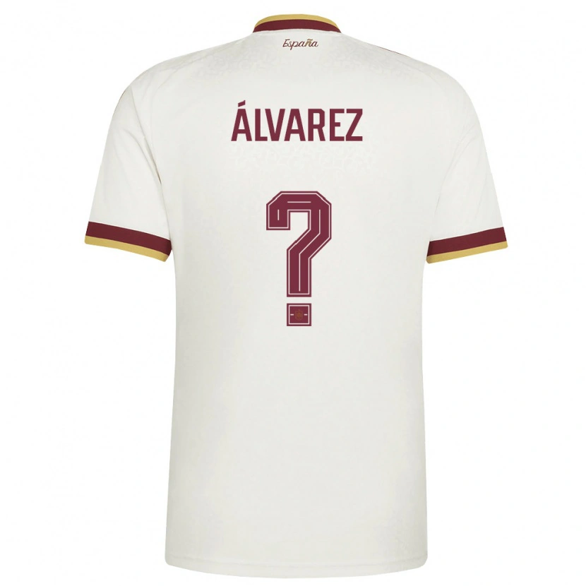 Danxen Hombre Camiseta España Ismael Álvarez #0 Marfil Borgoña 2ª Equipación 26-28 La Camisa