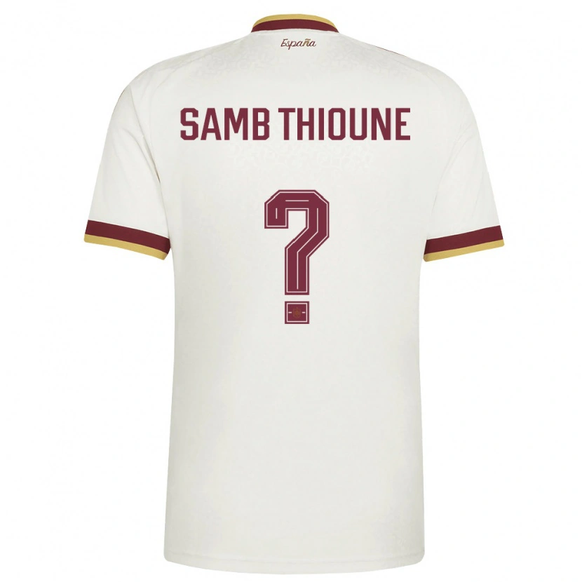 Danxen Hombre Camiseta España Ablaye Samb Thioune #0 Marfil Borgoña 2ª Equipación 26-28 La Camisa