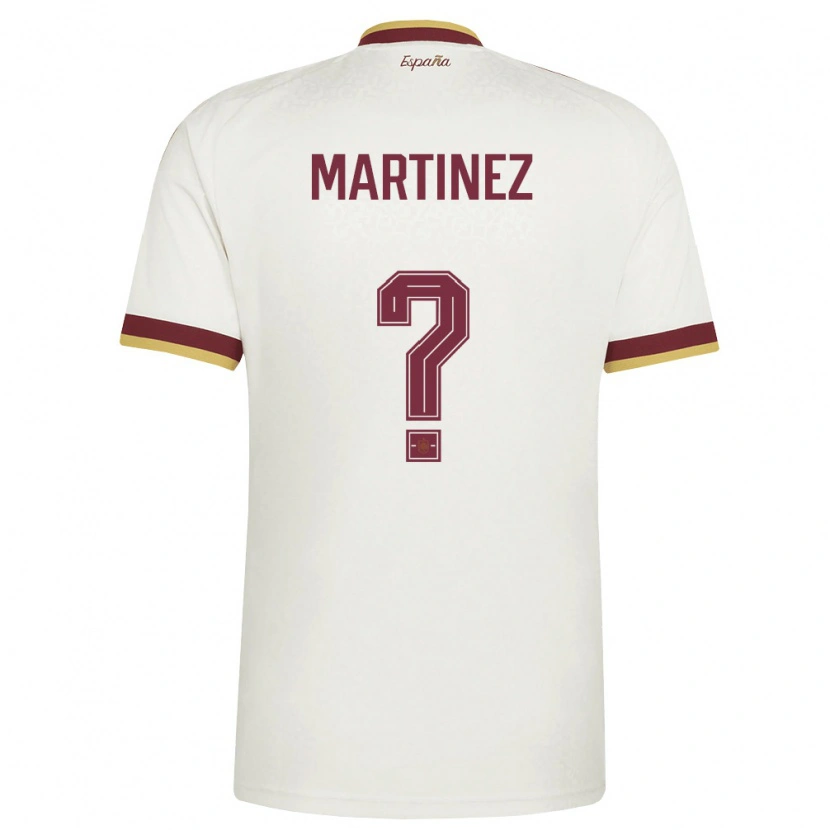 Danxen Hombre Camiseta España Marc Martinez #0 Marfil Borgoña 2ª Equipación 26-28 La Camisa