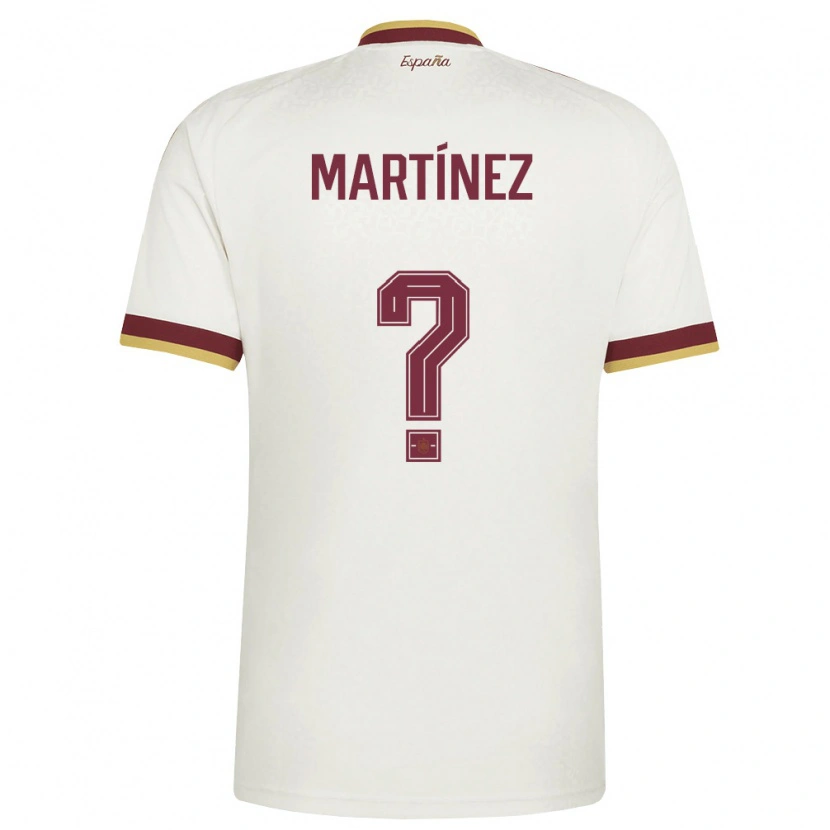 Danxen Hombre Camiseta España Roc Martínez #0 Marfil Borgoña 2ª Equipación 26-28 La Camisa