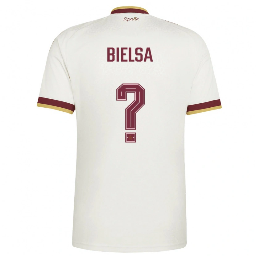 Danxen Hombre Camiseta España Adrián Bielsa #0 Marfil Borgoña 2ª Equipación 26-28 La Camisa