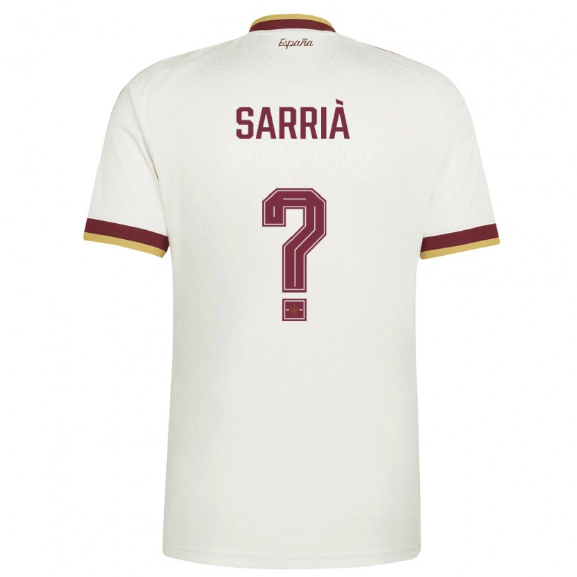 Danxen Hombre Camiseta España Pau Sarrià #0 Marfil Borgoña 2ª Equipación 26-28 La Camisa
