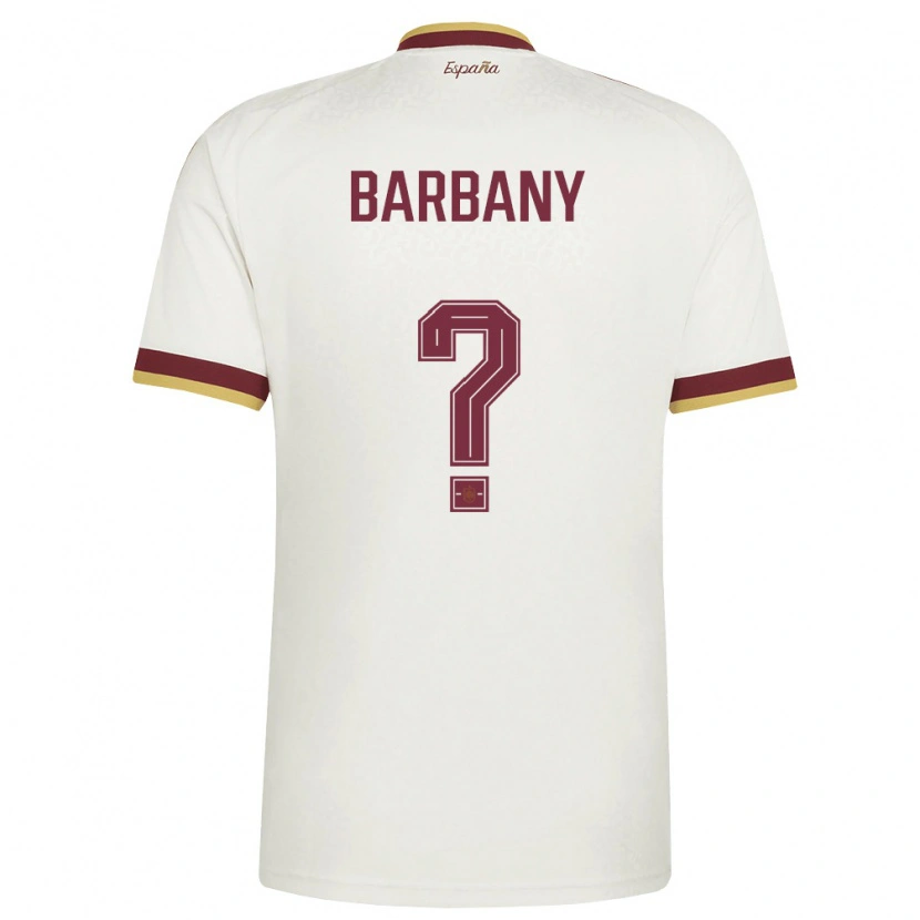 Danxen Hombre Camiseta España Víctor Barbany #0 Marfil Borgoña 2ª Equipación 26-28 La Camisa