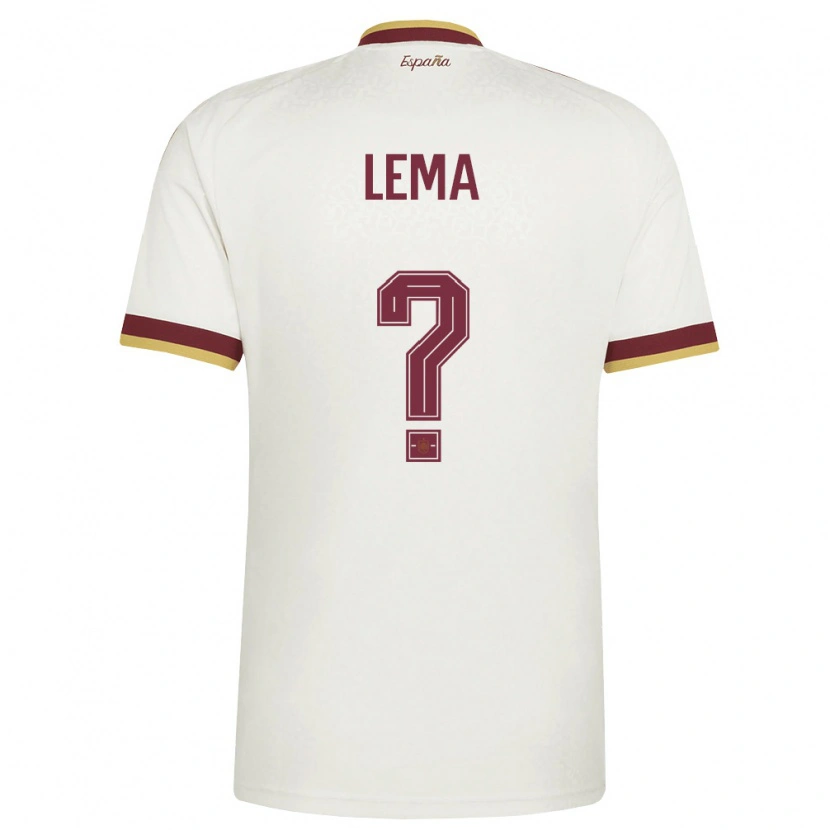 Danxen Hombre Camiseta España Raúl Lema #0 Marfil Borgoña 2ª Equipación 26-28 La Camisa