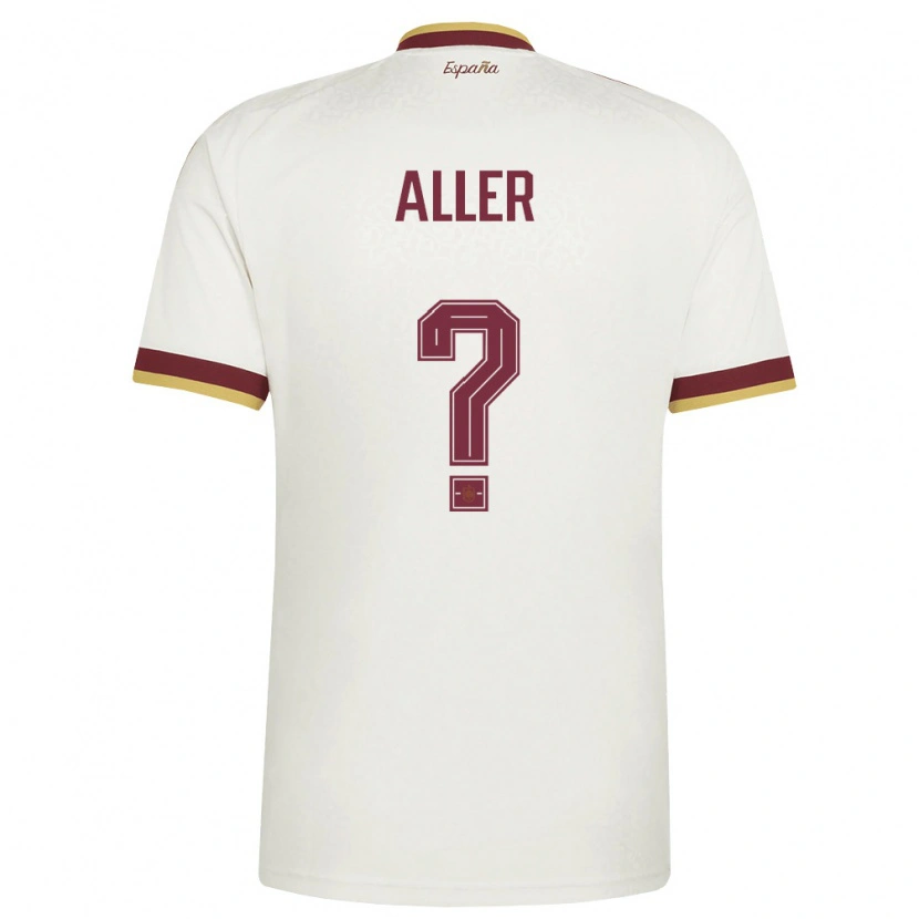 Danxen Hombre Camiseta España Eder Aller #0 Marfil Borgoña 2ª Equipación 26-28 La Camisa