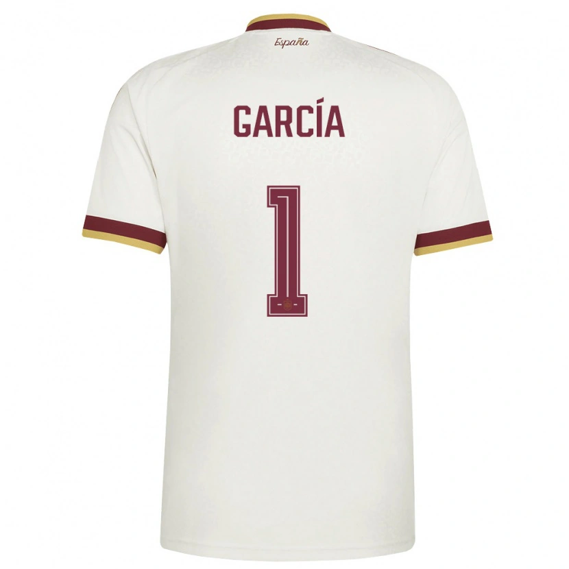 Danxen Hombre Camiseta España Simón García #1 Marfil Borgoña 2ª Equipación 26-28 La Camisa