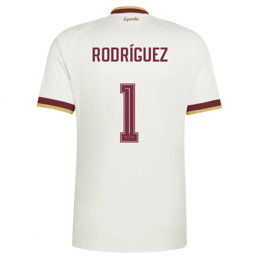 Danxen Hombre Camiseta España Iker Rodríguez #1 Marfil Borgoña 2ª Equipación 26-28 La Camisa