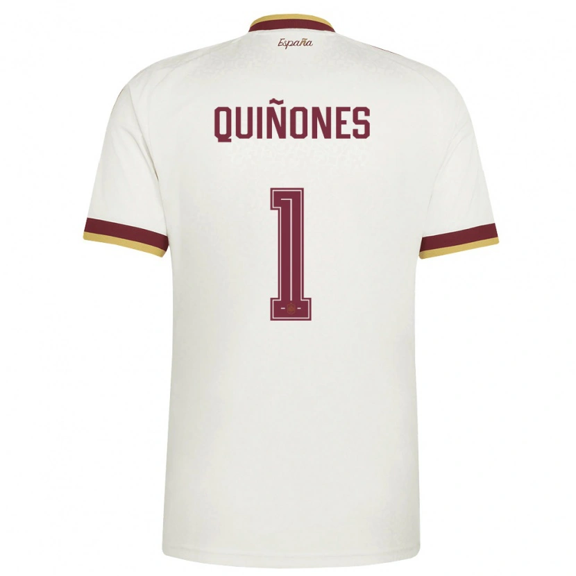 Danxen Hombre Camiseta España Mariasun Quinones #1 Marfil Borgoña 2ª Equipación 26-28 La Camisa