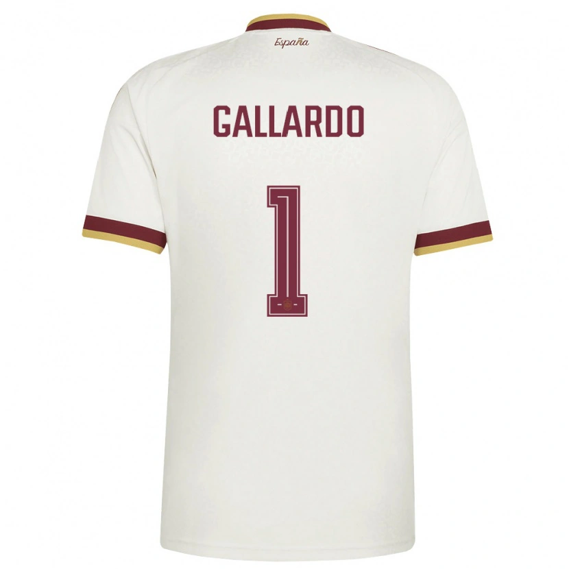 Danxen Hombre Camiseta España Dolores Gallardo #1 Marfil Borgoña 2ª Equipación 26-28 La Camisa