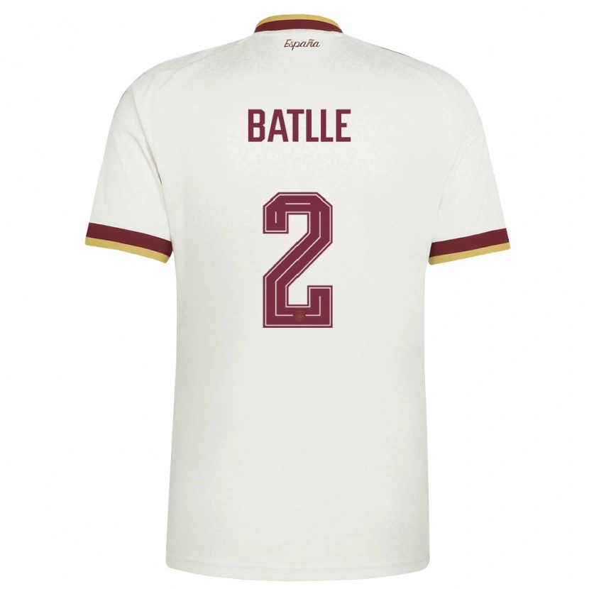 Danxen Hombre Camiseta España Ona Batlle #2 Marfil Borgoña 2ª Equipación 26-28 La Camisa
