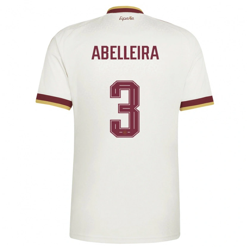 Danxen Hombre Camiseta España Teresa Abelleira #3 Marfil Borgoña 2ª Equipación 26-28 La Camisa