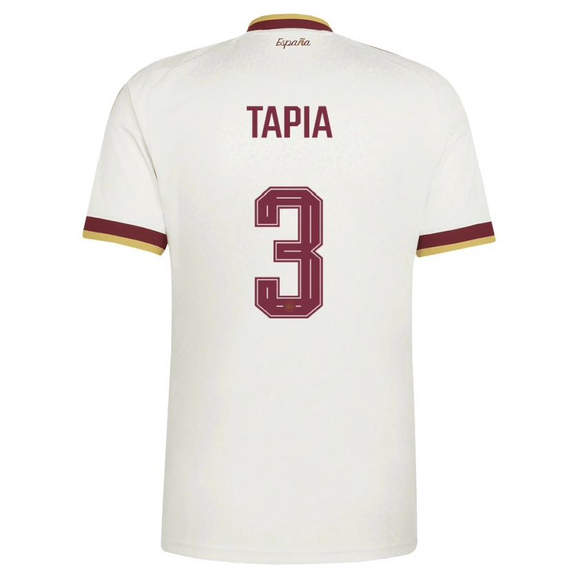 Danxen Hombre Camiseta España Unai Tapia #3 Marfil Borgoña 2ª Equipación 26-28 La Camisa