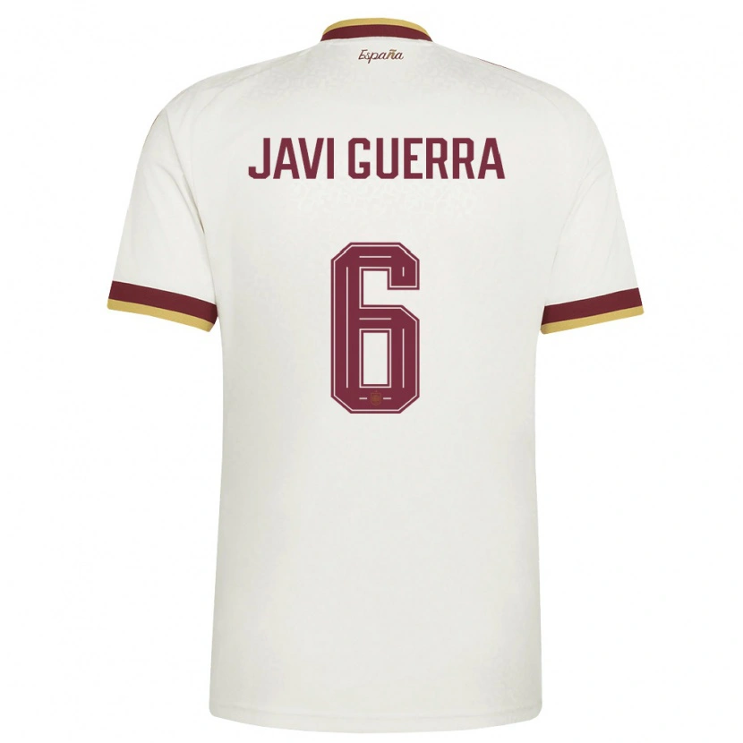 Danxen Hombre Camiseta España Javi Guerra #6 Marfil Borgoña 2ª Equipación 26-28 La Camisa