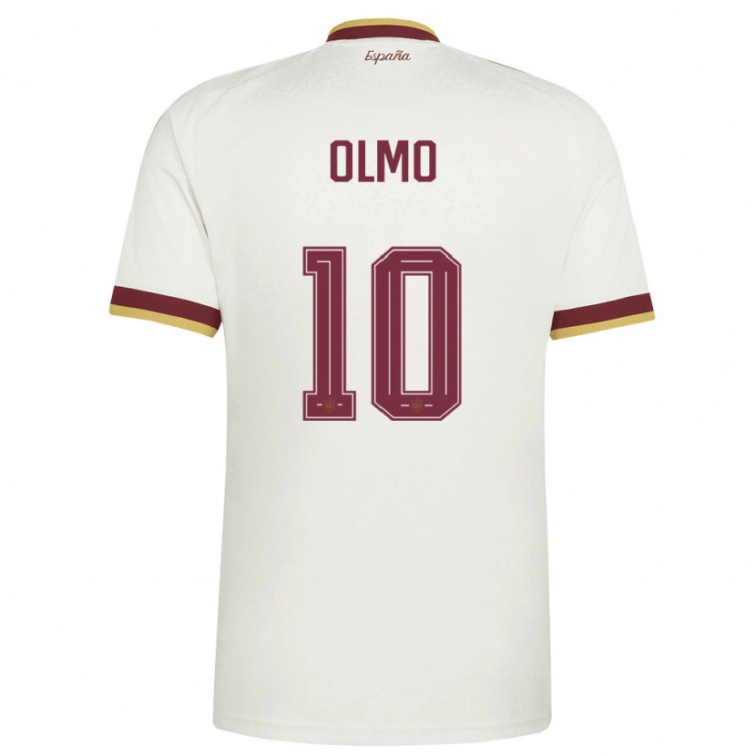 Danxen Hombre Camiseta España Dani Olmo #10 Marfil Borgoña 2ª Equipación 26-28 La Camisa
