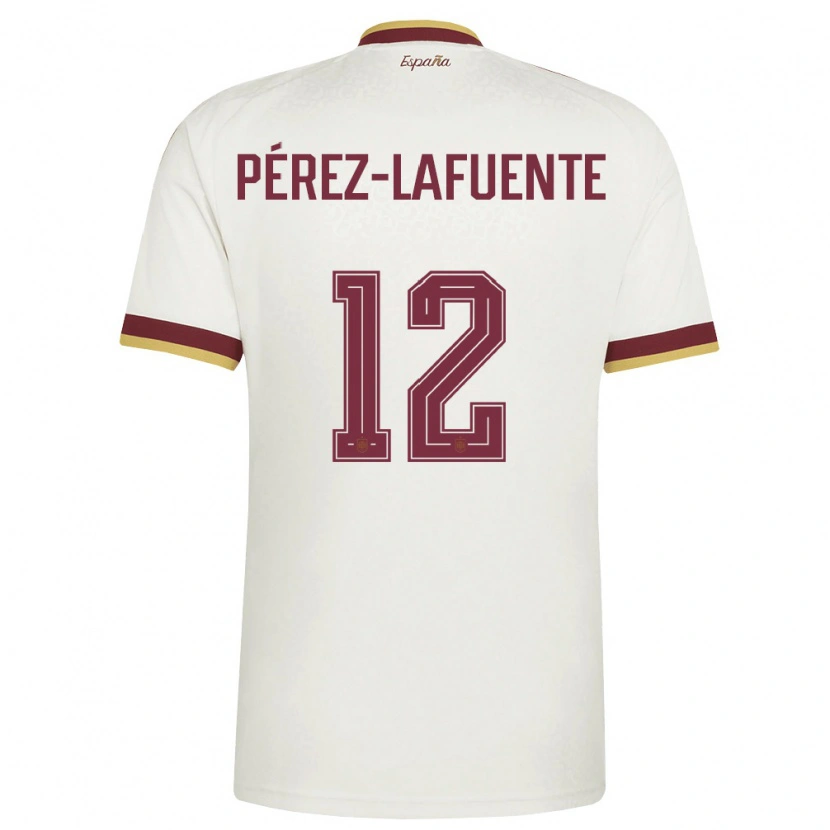 Danxen Hombre Camiseta España Jorge Pérez-Lafuente #12 Marfil Borgoña 2ª Equipación 26-28 La Camisa