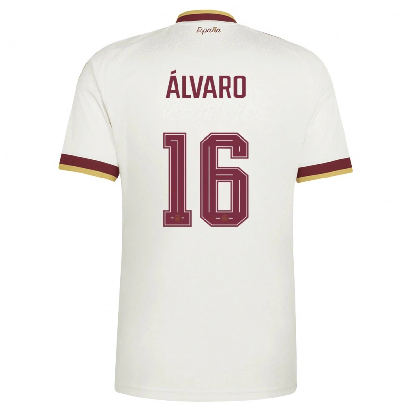 Danxen Hombre Camiseta España Álvaro Fernández #16 Marfil Borgoña 2ª Equipación 26-28 La Camisa