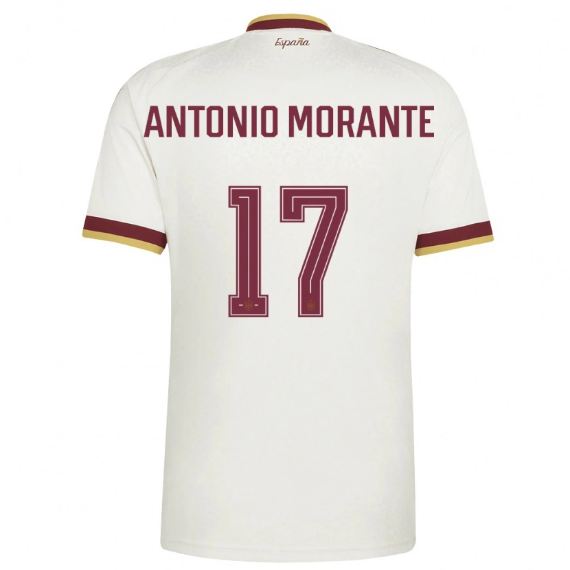 Danxen Hombre Camiseta España José Antonio Morante #17 Marfil Borgoña 2ª Equipación 26-28 La Camisa