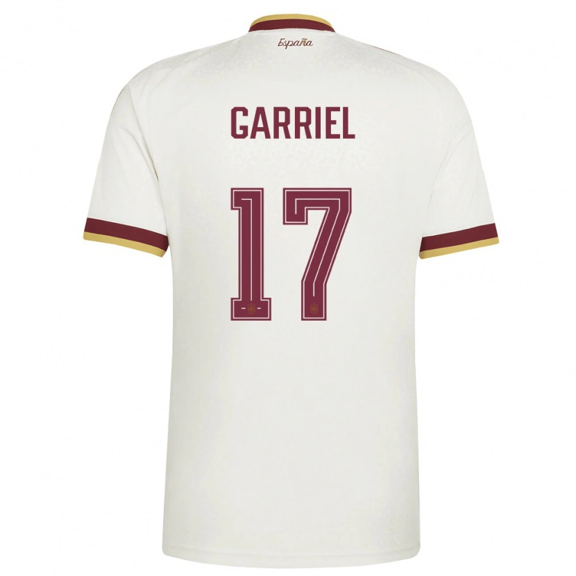 Danxen Hombre Camiseta España Ivan Garriel #17 Marfil Borgoña 2ª Equipación 26-28 La Camisa