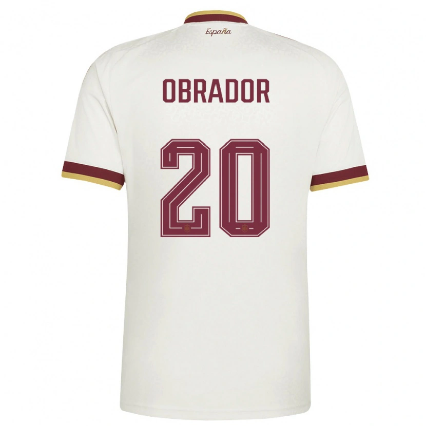 Danxen Hombre Camiseta España Rafa Obrador #20 Marfil Borgoña 2ª Equipación 26-28 La Camisa