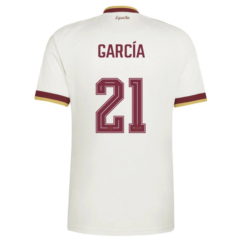 Danxen Hombre Camiseta España Sheila Garcia #21 Marfil Borgoña 2ª Equipación 26-28 La Camisa