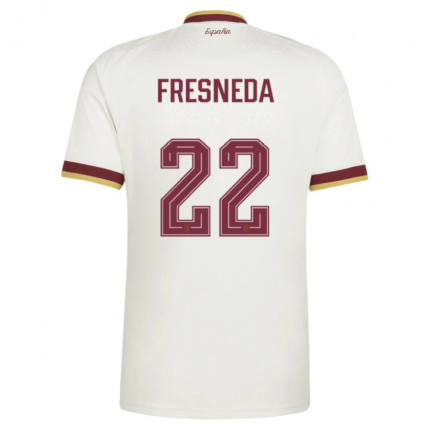 Danxen Hombre Camiseta España Iván Fresneda #22 Marfil Borgoña 2ª Equipación 26-28 La Camisa