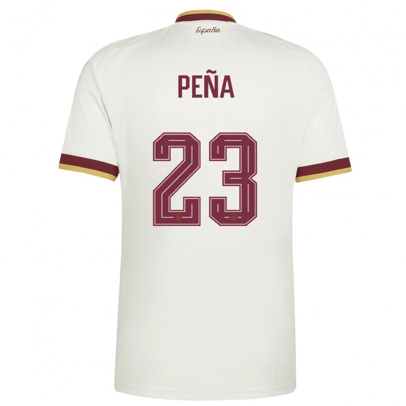 Danxen Hombre Camiseta España Pablo Peña #23 Marfil Borgoña 2ª Equipación 26-28 La Camisa
