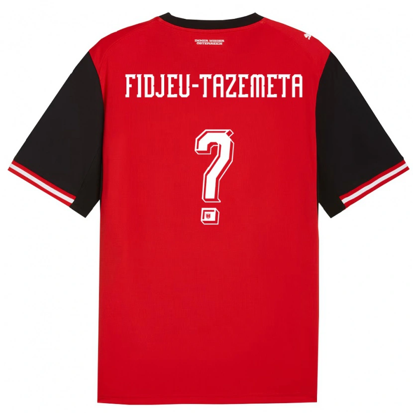 Danxen Mujer Camiseta Austria Thierry Fidjeu-Tazemeta #0 Negro Blanco 1ª Equipación 26-28 La Camisa